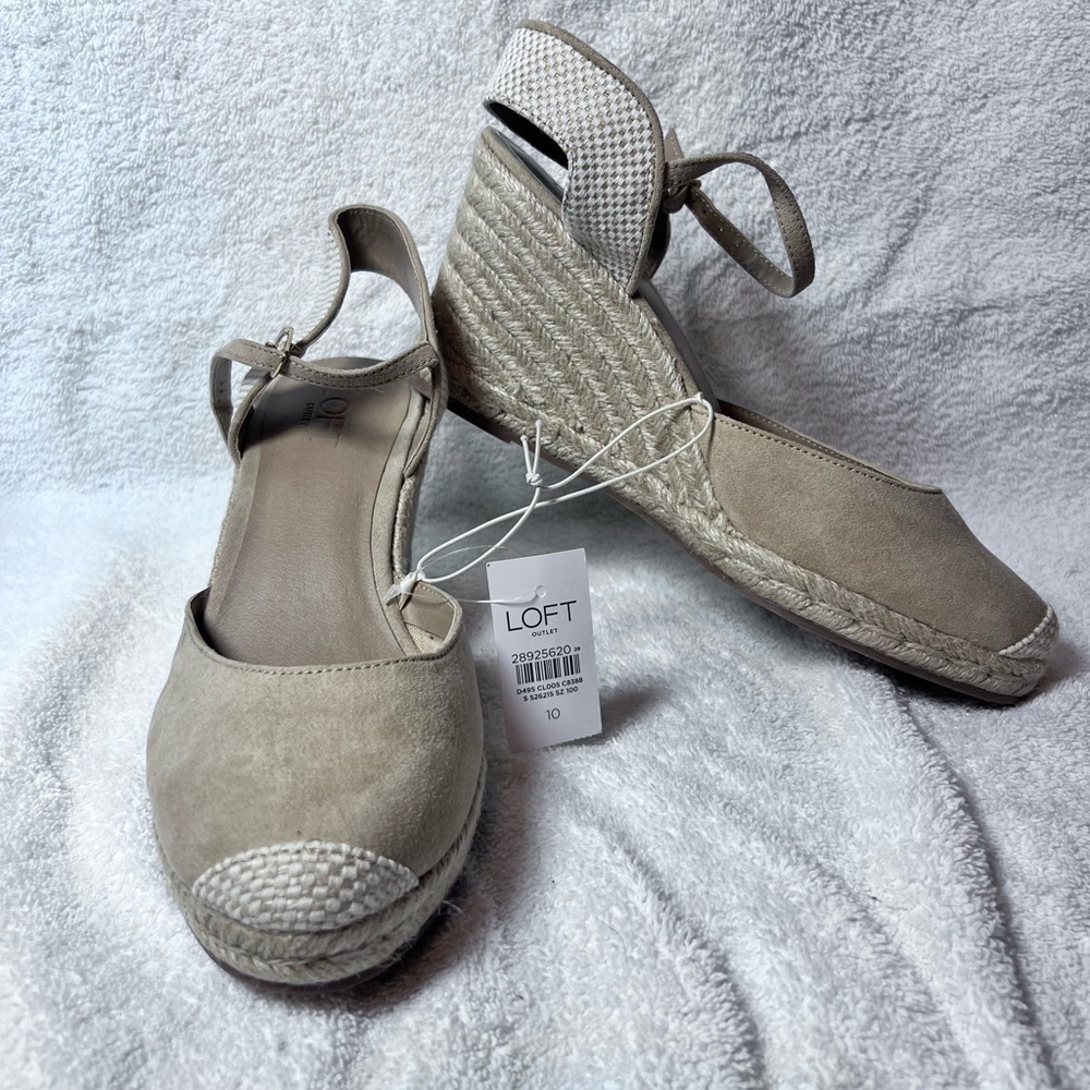 NWOB. Loft Espadrilles , Size 10 , Tan color